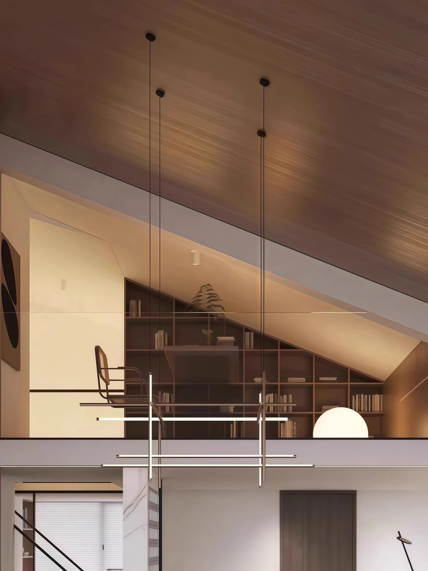 Luxury Italian Tube Gold LED Chandelier Pendant Light for Villas, Kitchens & Bars