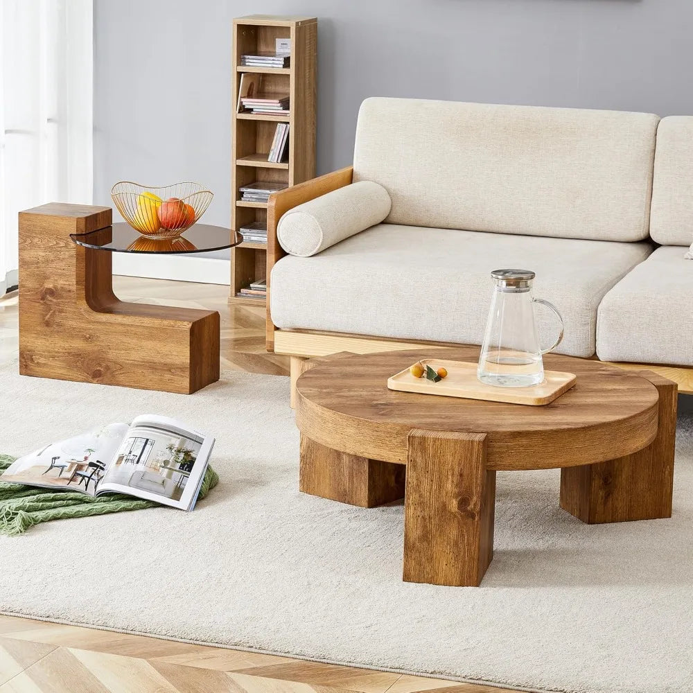 Modern Round Nesting Tables with Sleek MDF Tops for Living Room & Offices