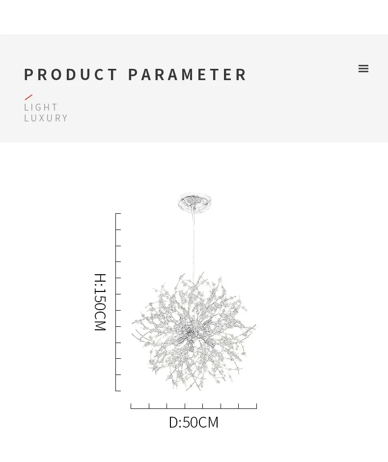 Dandelion Crystal Chandelier – Perfect for Stylish Bedrooms & Dining Areas!