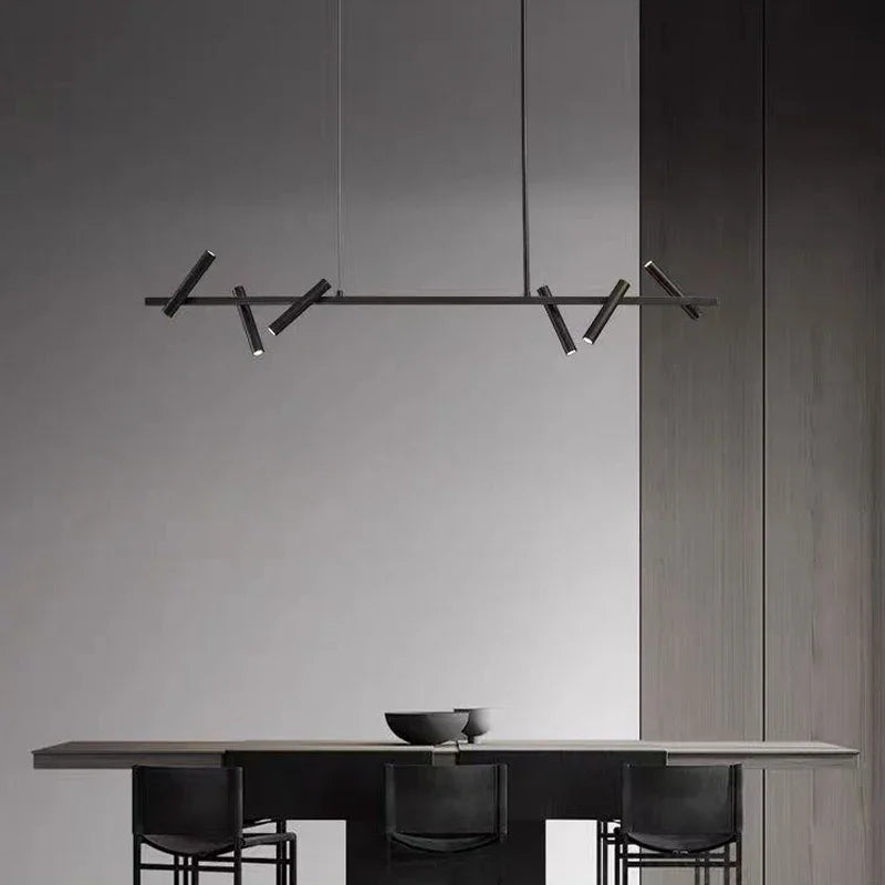 Italian Designer Round Ring Chandelier Modern Black Pendant Light for Dining & Living Spaces