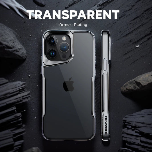High-Transparency Border Case for iPhone 11-15 Pro Max with Lens Guard & Soft Rubber Plating