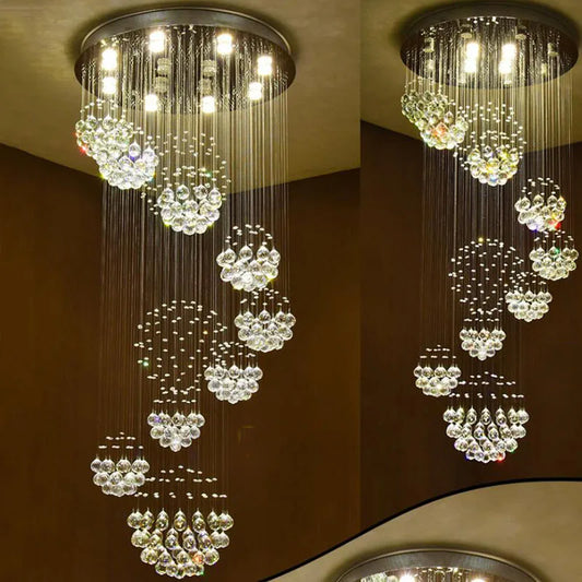 Shimmering Crystal Chandelier  Modern LED Lighting