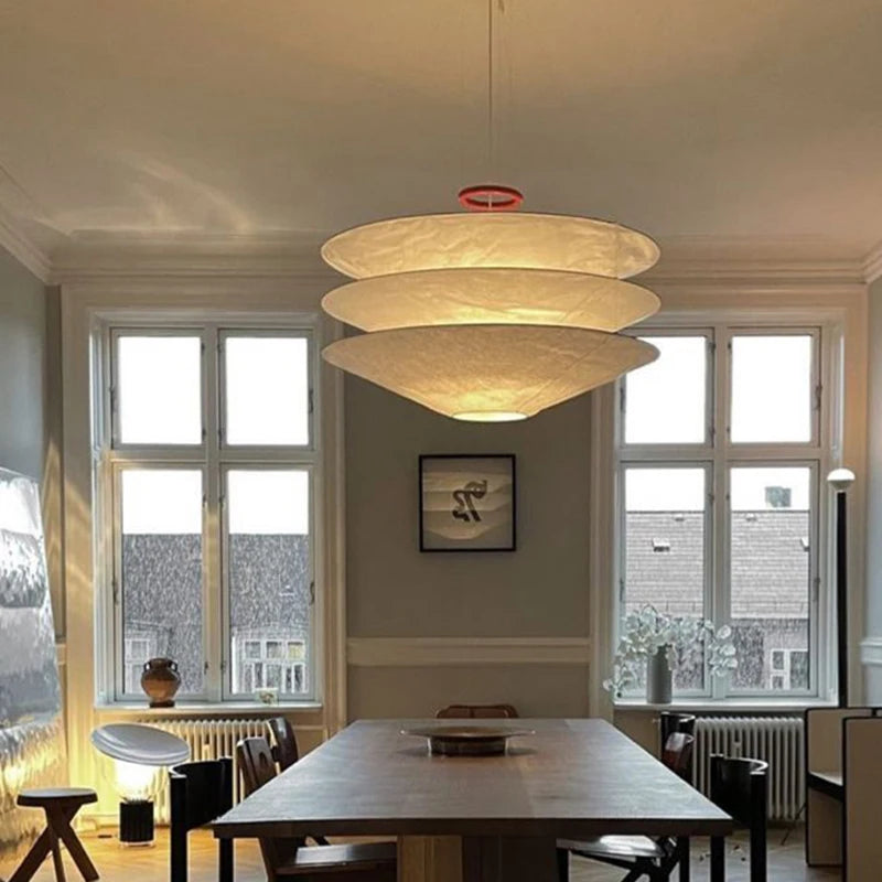 Wabi-Sabi Dupont Paper Pendant Lamp for Living, Dining, and Bedroom