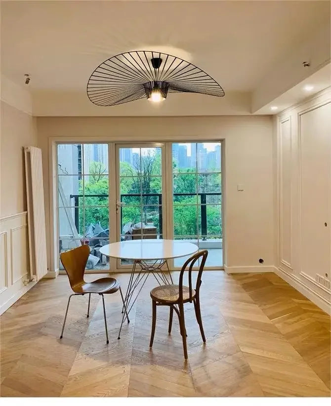 Creative Straw Hat LED Pendant Light Modern Chandelier for Living Room, Bedroom & Restaurant