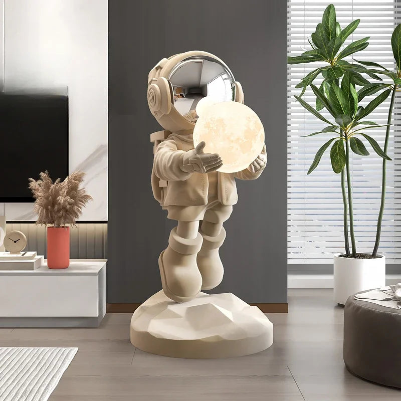 Luminous Astronaut Figurine – Resin Sculpture for Living Room, Bedroom, or Children’s Room Decor