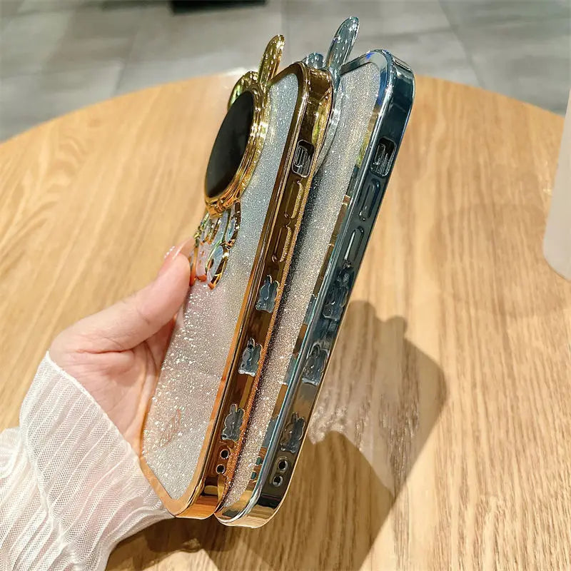 Glow Up Your iPhone 16 Pro Max with the Space Rabbit Glitter Soft Case