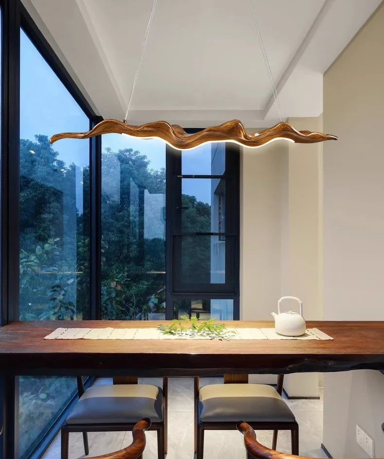 Vintage Resin Leaf Pendant Lights – Elegant LED Chandelier for Tea Houses, Dining Rooms & Bedrooms!