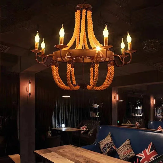 Retro Hemp Rope Lighting Ideal For Restaurants & Lofts