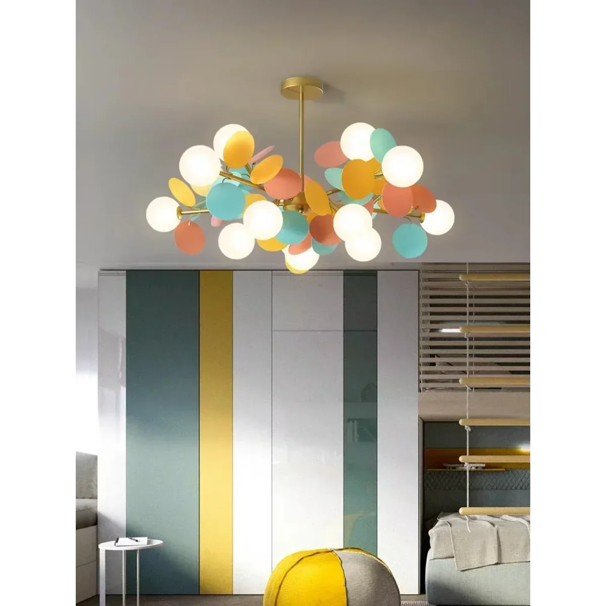 Vibrant Color Ceiling Chandelier Perfect for Kids' Rooms & Modern Interiors