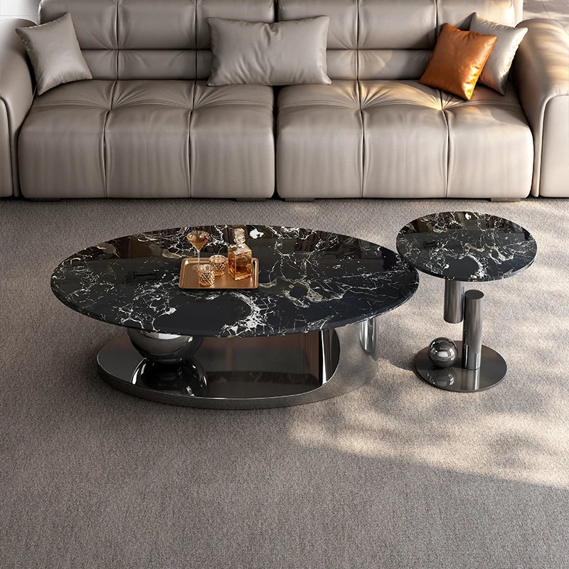 Luxury Industrial Clear Coffee Table – Modern Mesa De Centro for Home Interiors