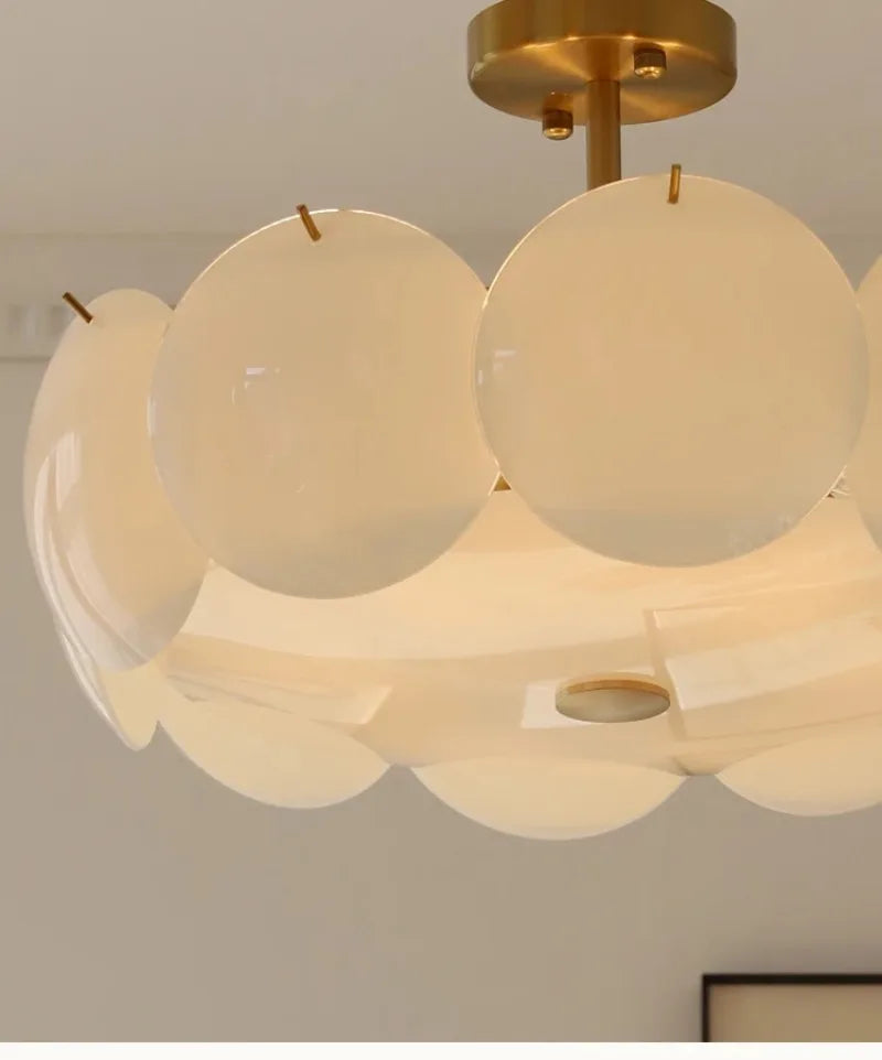 Sleek French Cream Ceiling Chandelier for Bedrooms & Living Rooms
