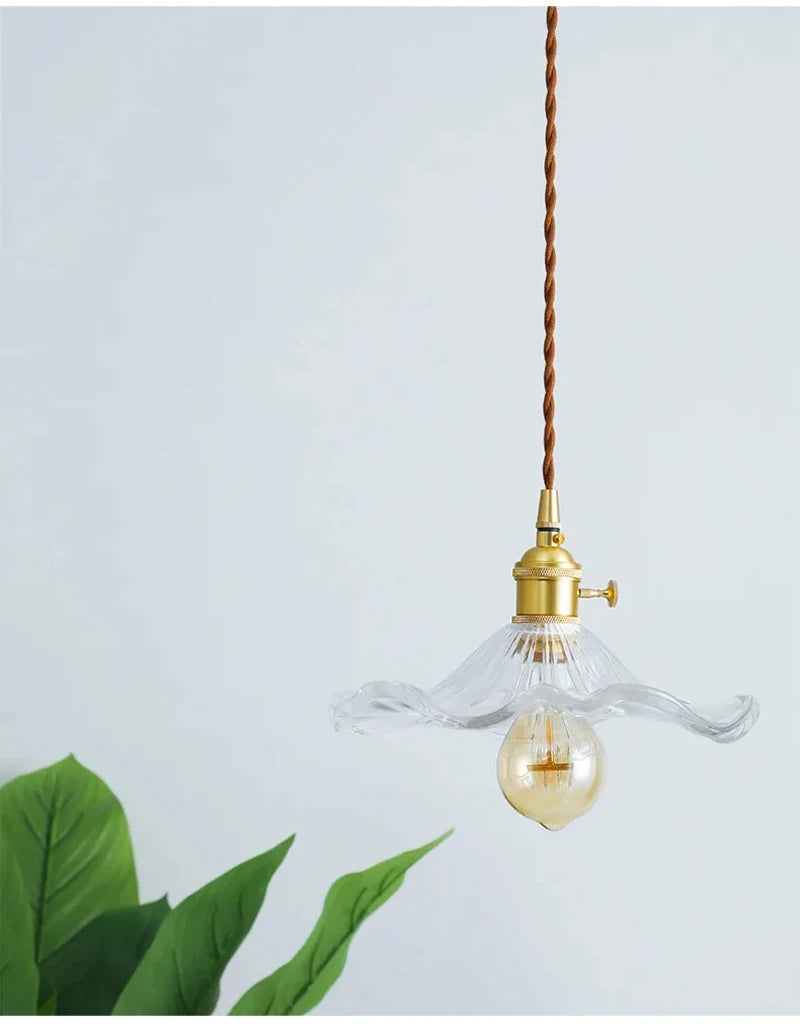 Brighten Up Your Space: Vibrant LED Pendant Light with Colorful Glass & Copper - Perfect for Bedrooms, Living Rooms, and Bars