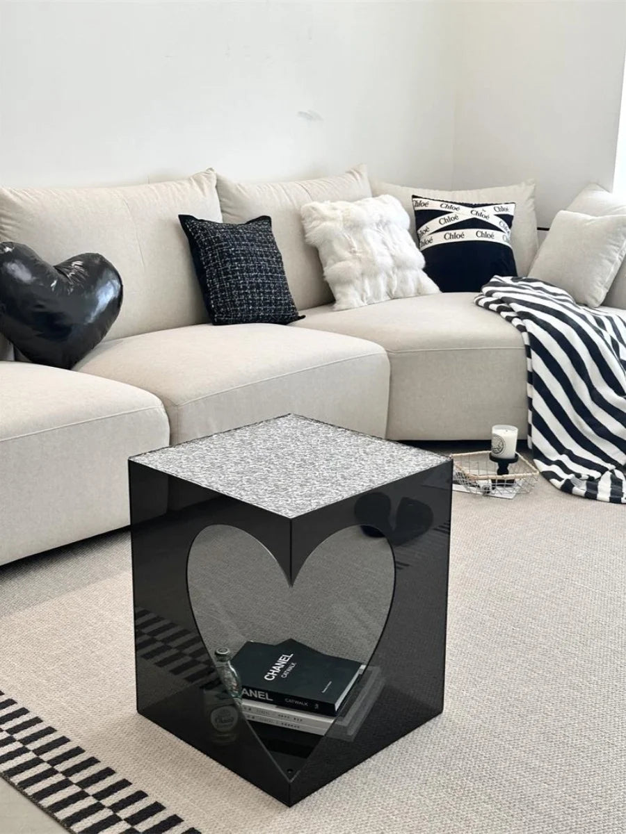 Nordic Light Luxury Acrylic Bedside Table – Minimalist Bedroom & Living Room Storage Cabinet