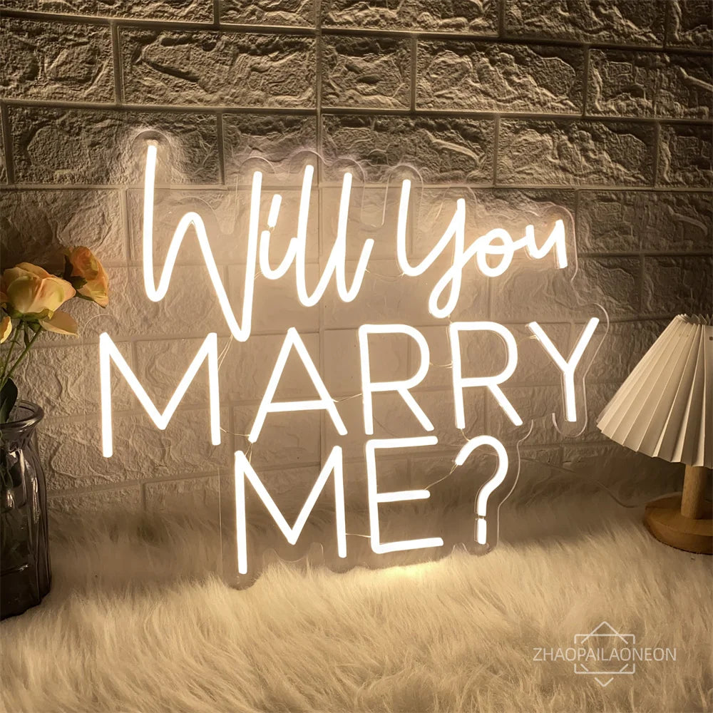Will You Marry Me? Neon Sign – Perfect LED Decor for Weddings, Birthdays & Romantic Proposals!