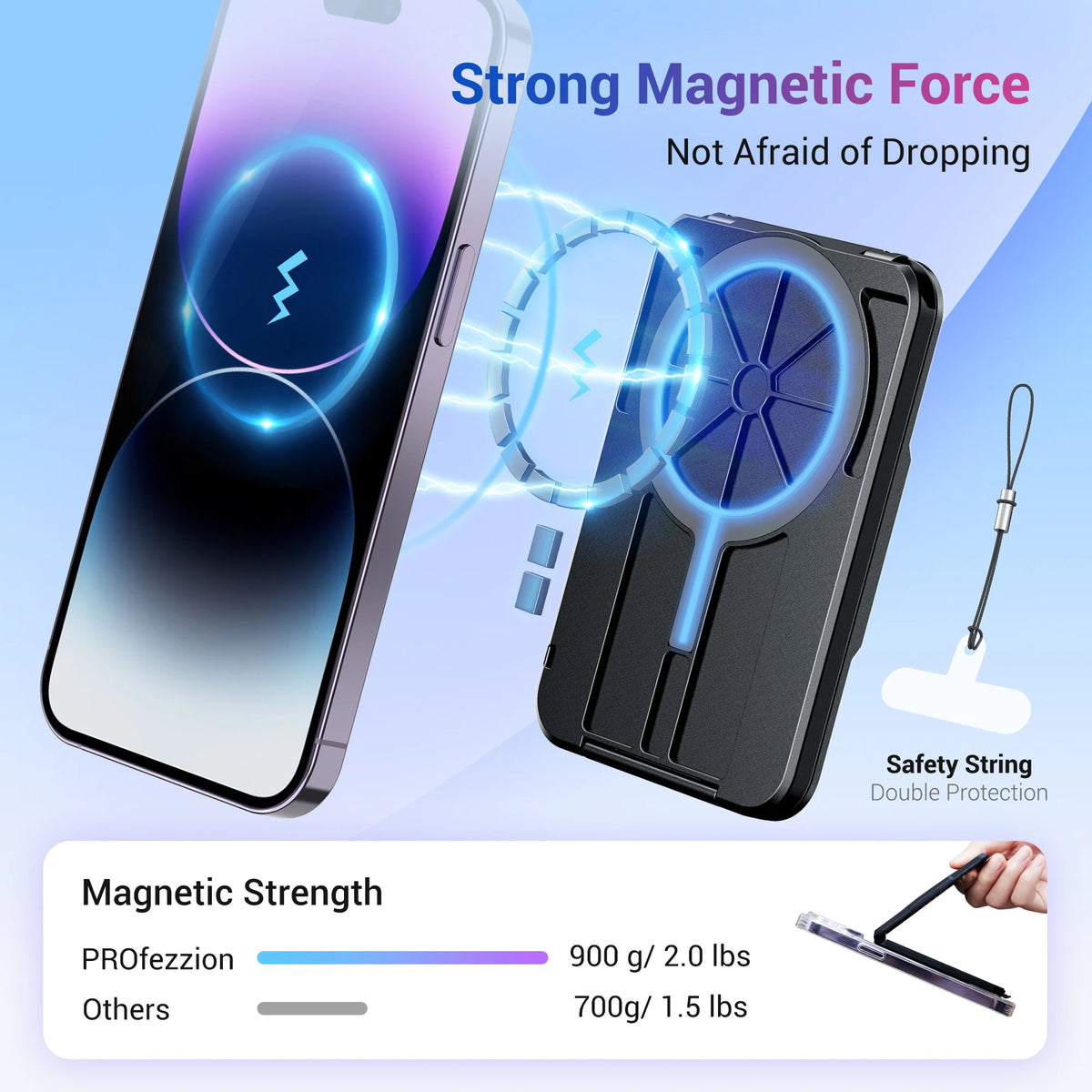 Ultimate Magnetic Wallet & Card Holder: RFID-Blocking Protection for iPhone 14/15 Pro & Pro Max, 13 Pro/Pro Max, 12, and 11 with MagSafe!