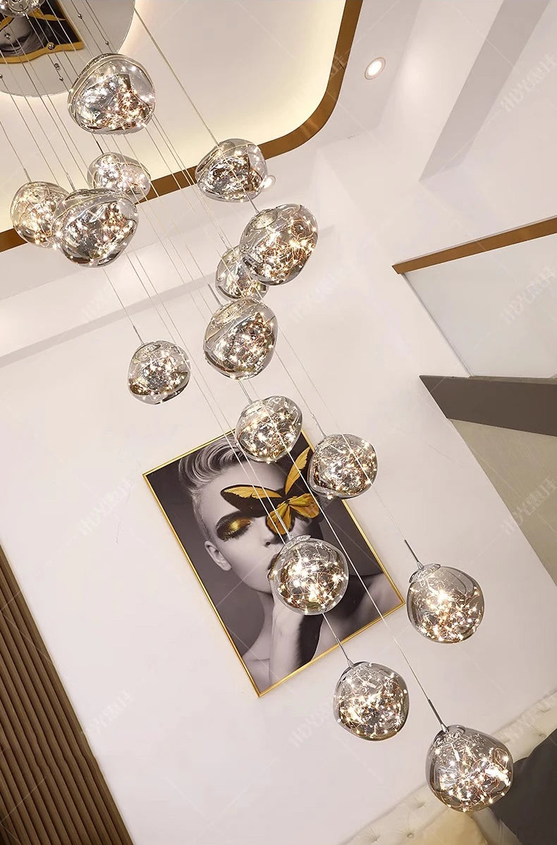 Luxury Crystal Chandelier Perfect Pendant Lighting for Stairs & Living Spaces