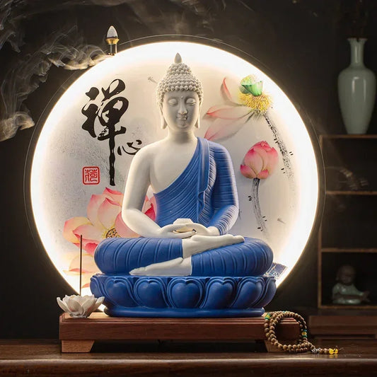 Ceramic Buddha Statue Lamp Divine Touch for Your Living Space