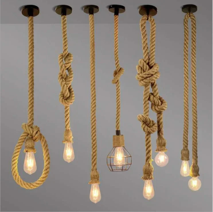 Vintage Premium Creative Rope Lamp Chandelier For Home