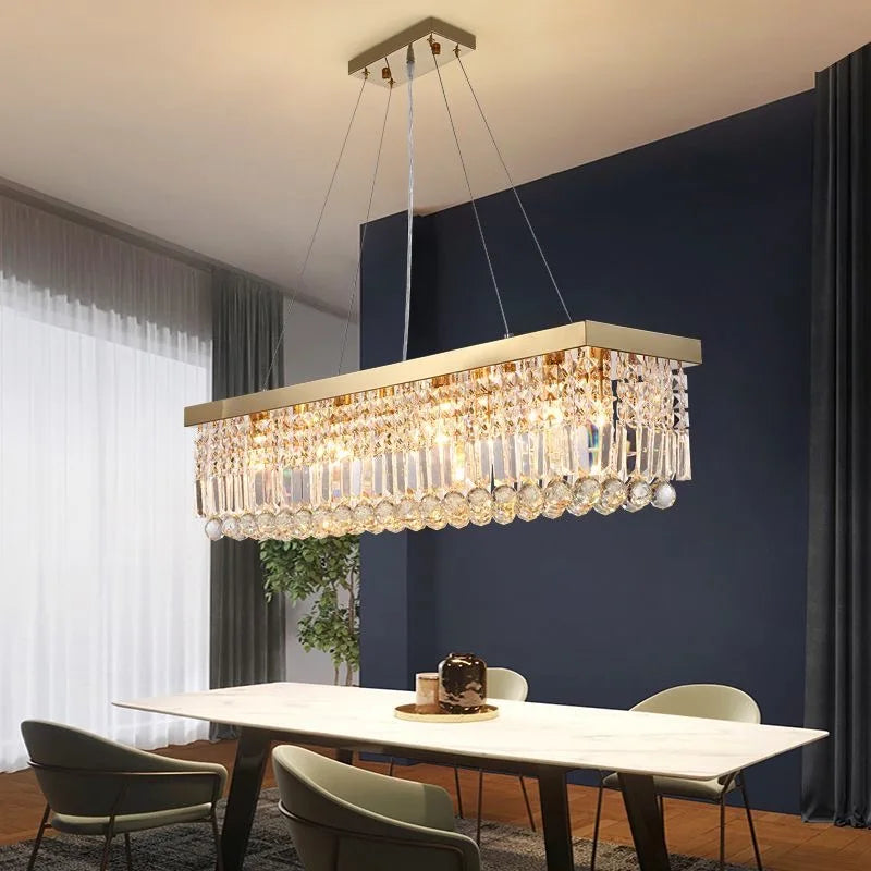 Modern LED Crystal Chandelier Hanging Light for Dining Rooms, Bedrooms & Living Spaces