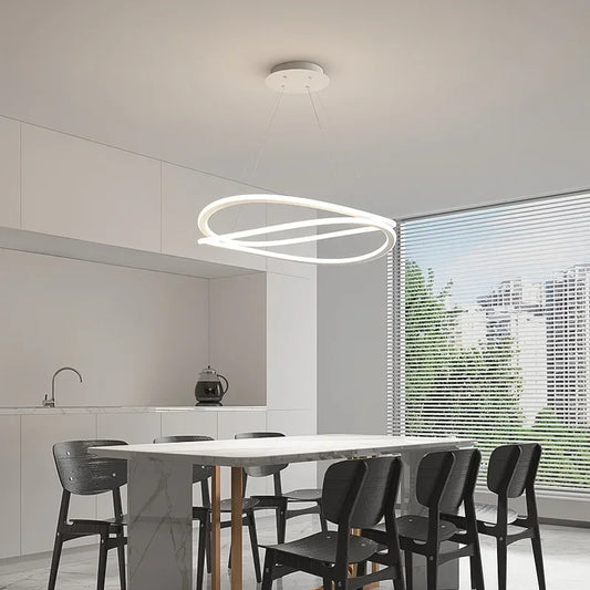 Scandinavian Round Chandelier for Dining Room, Bar, or Workspace