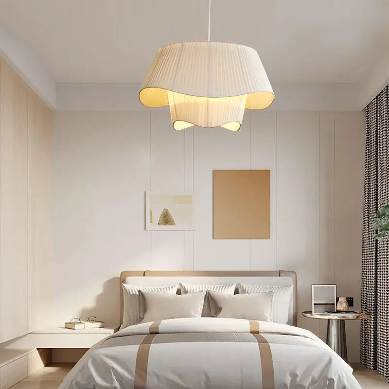Retro Cream Fabric Chandelier With Pure Nordic Romance for Bedroom & Livingroom