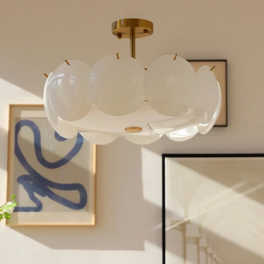 Sleek French Cream Ceiling Chandelier for Bedrooms & Living Rooms