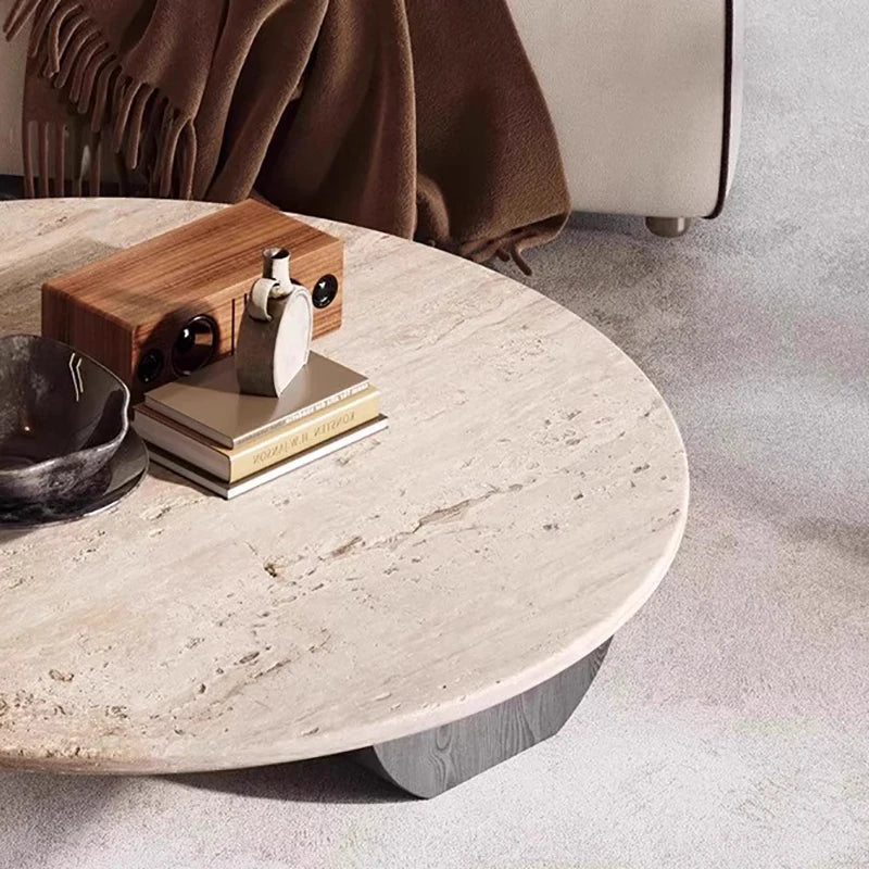 Wabi Sabi Modern Round Table  Elegant Nordic Rustic Coffee Table for Home Furniture