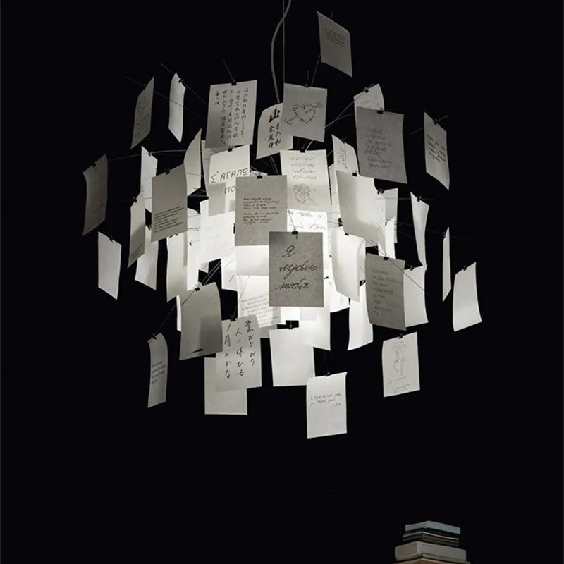Postmodern Chrome Paper Chandelier for Living Rooms & Bedrooms