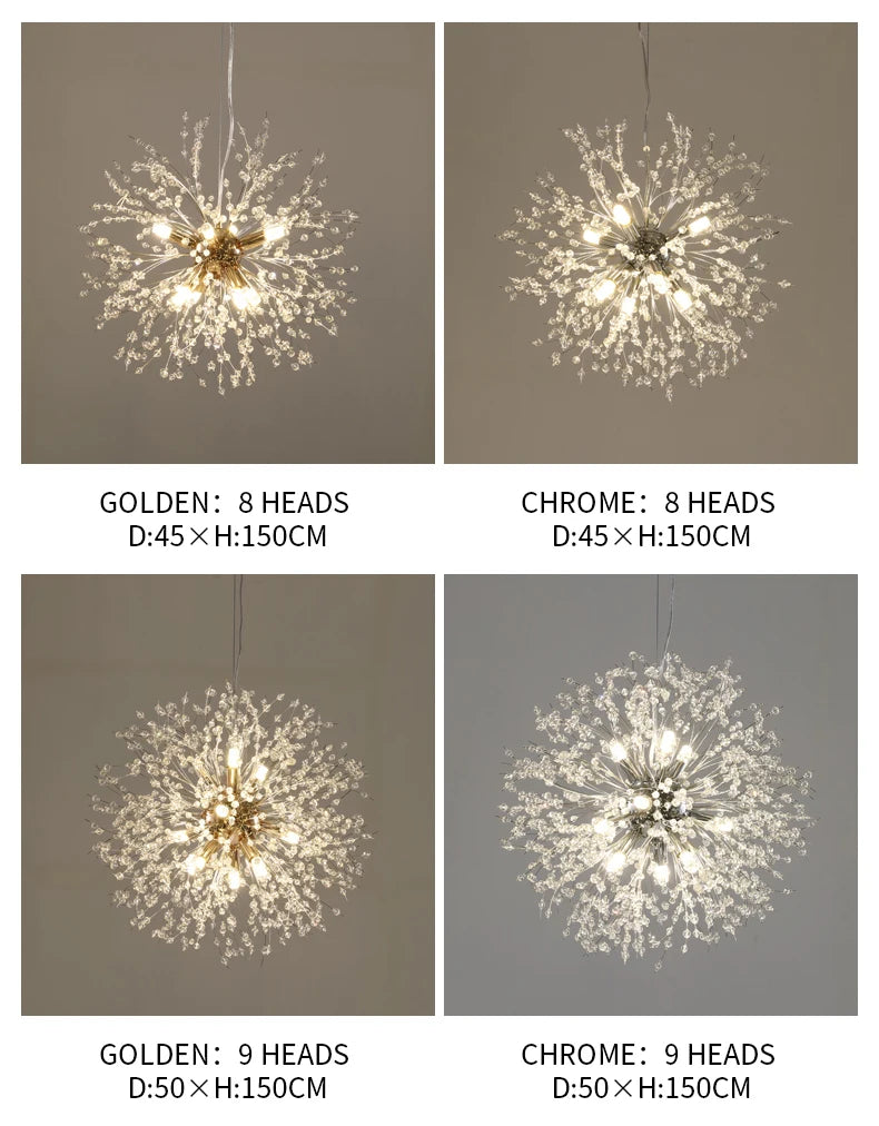 Dandelion Crystal Chandelier – Perfect for Stylish Bedrooms & Dining Areas!