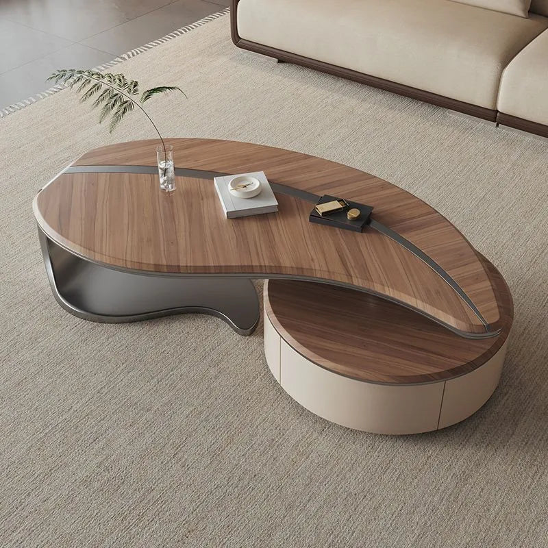 Storage Ready Wooden Coffee Table  Modern Luxury Nordic Centerpiece for Home