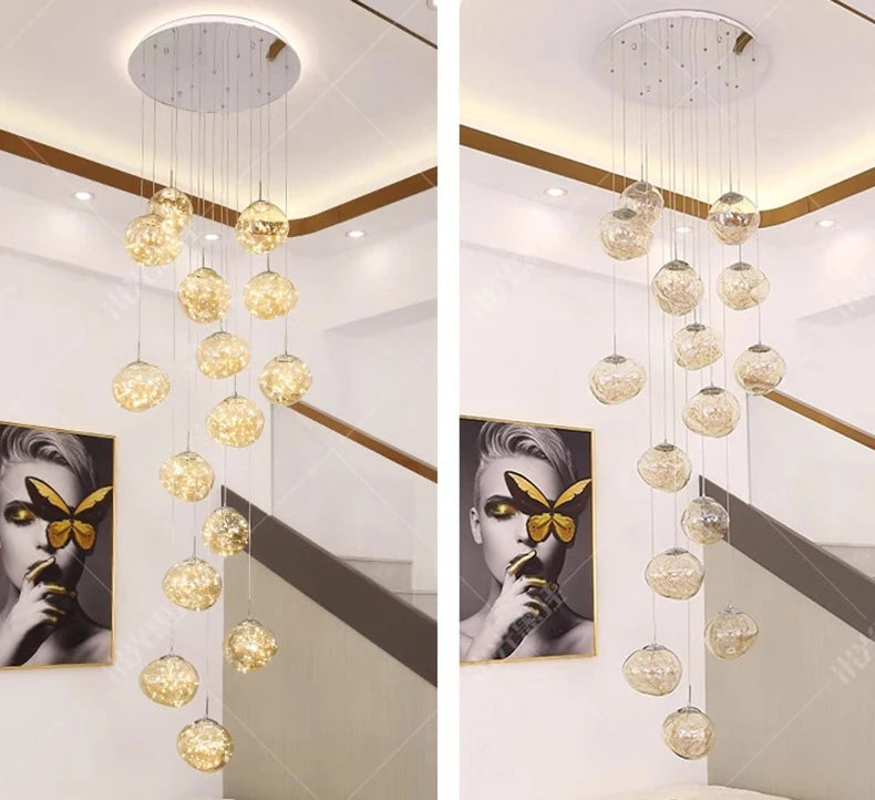 Luxury Crystal Chandelier Perfect Pendant Lighting for Stairs & Living Spaces