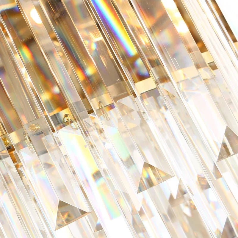 Modern Gold & Black Crystal Chandelier LED Pendant Light for Living Room & Hotel Elegance