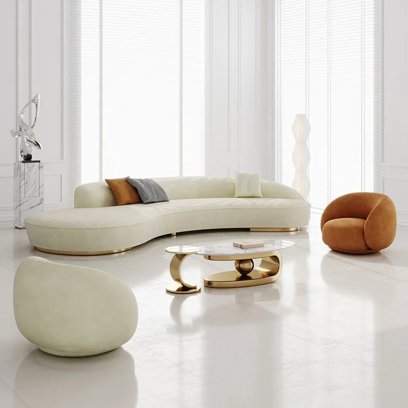 Luxury Curved Velvet Sofa Perfect for Any Living Space