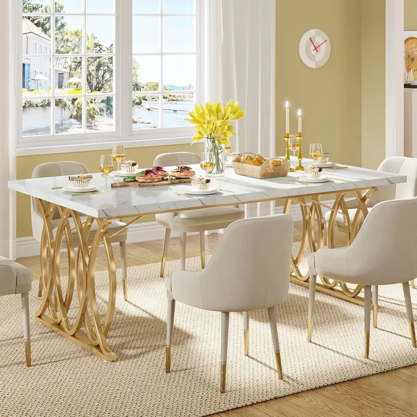 Perfect Family Dining! 63” Large Modern Kitchen Table | Seats 4–6 Comfortably