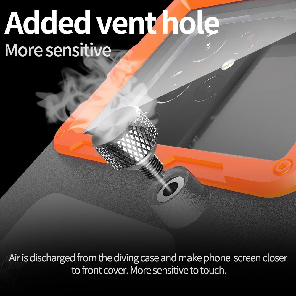 Dive Deep with Confidence: 15M Waterproof Professional Diving Phone Case for iPhone & Samsung S24/S23 Ultra!