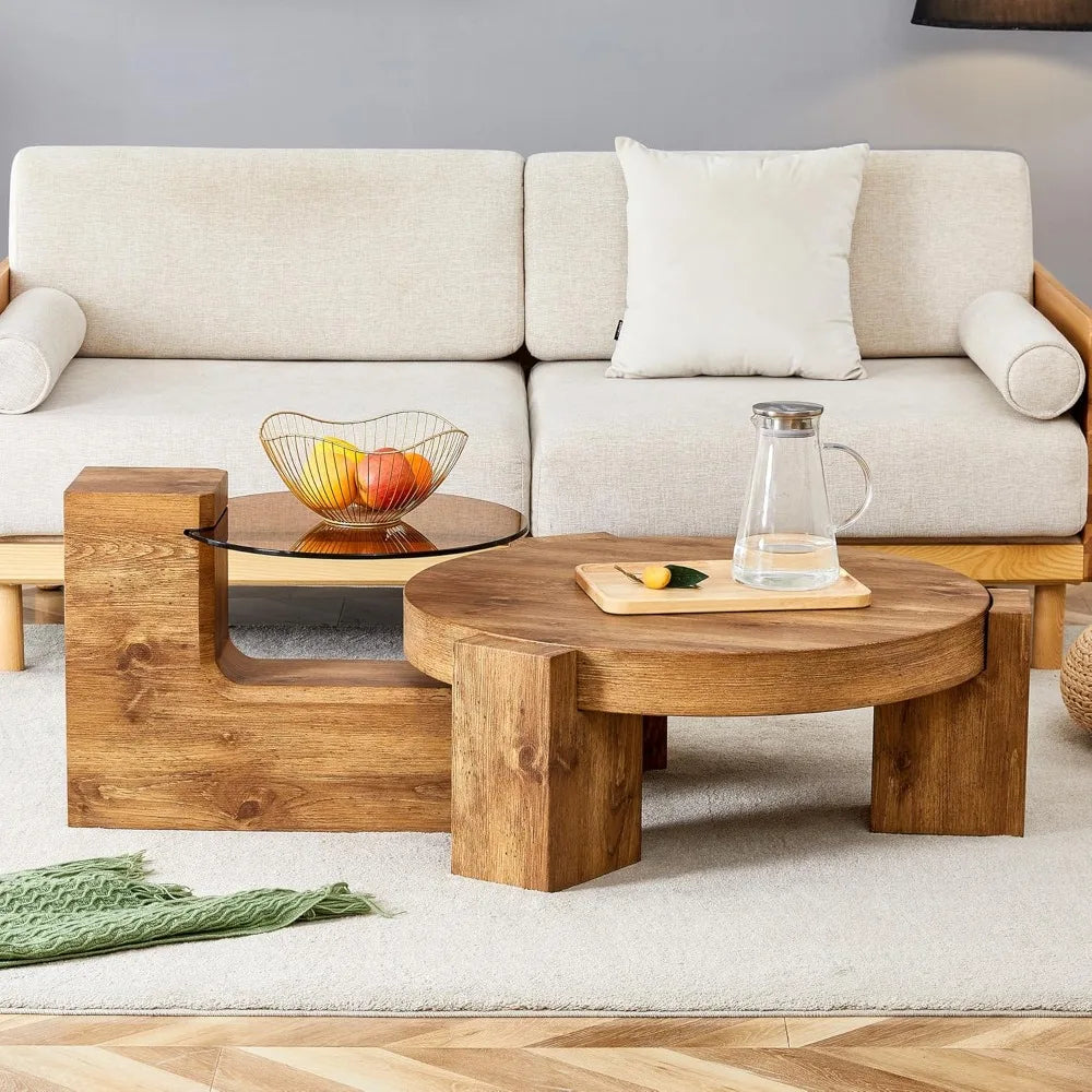 Modern Round Nesting Tables with Sleek MDF Tops for Living Room & Offices