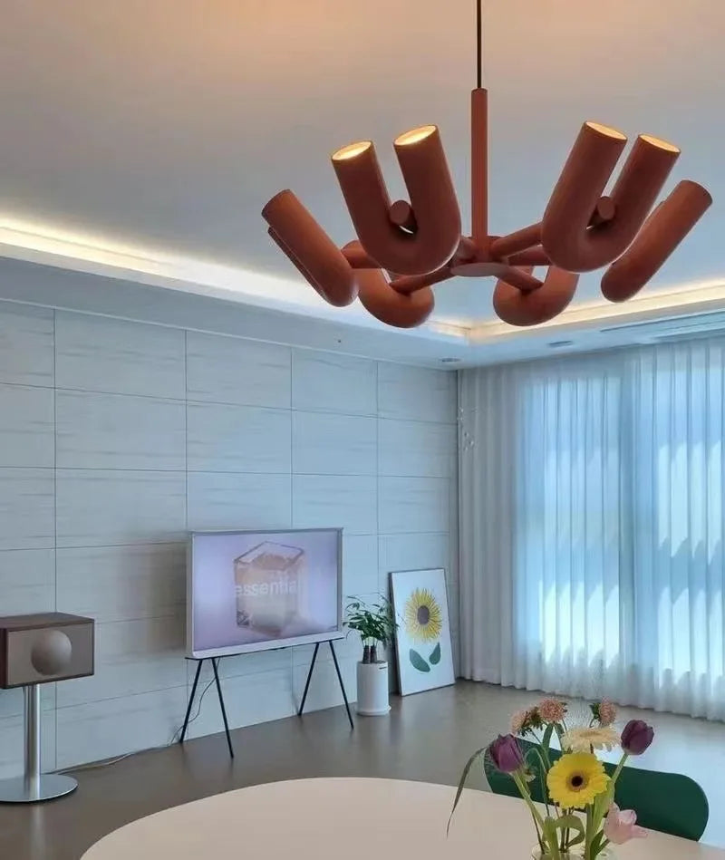 Modern U-Shaped Chandelier Minimalist Pendant Lamp for Kid's Rooms, Living Room & Bedroom Decor