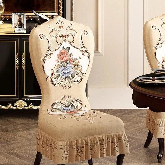 Luxury High-quality European Table Chair Cover Elastic Seat Cover