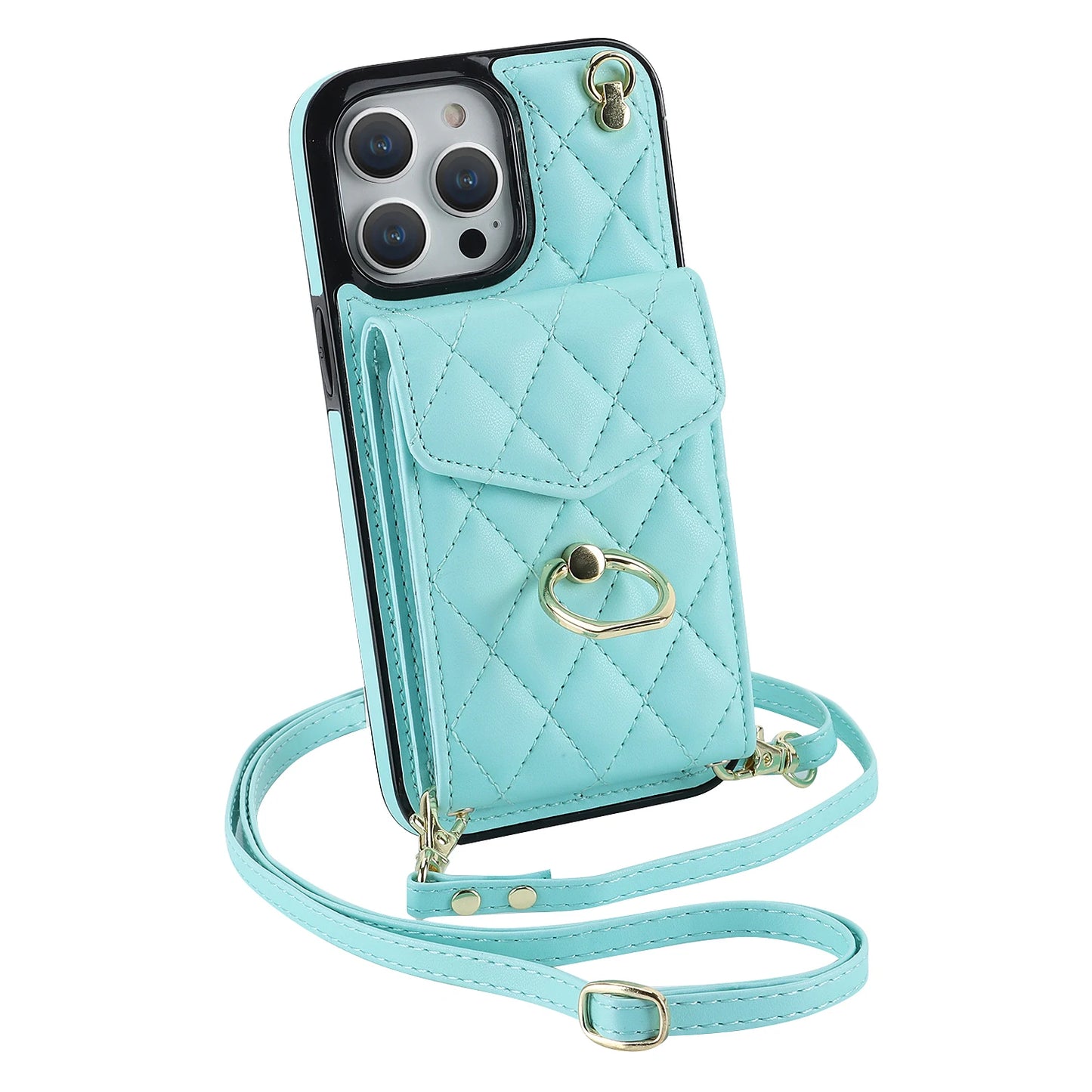 Versatile Leather Crossbody Case, Securely Holds iPhone 13, 14, 15, 15 Pro Max  with Multi Card Slots