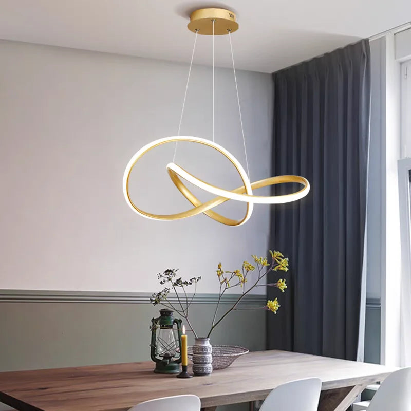 Sleek Nordic Chandelier Ideal LED Lighting for Dining Tables & Living Rooms
