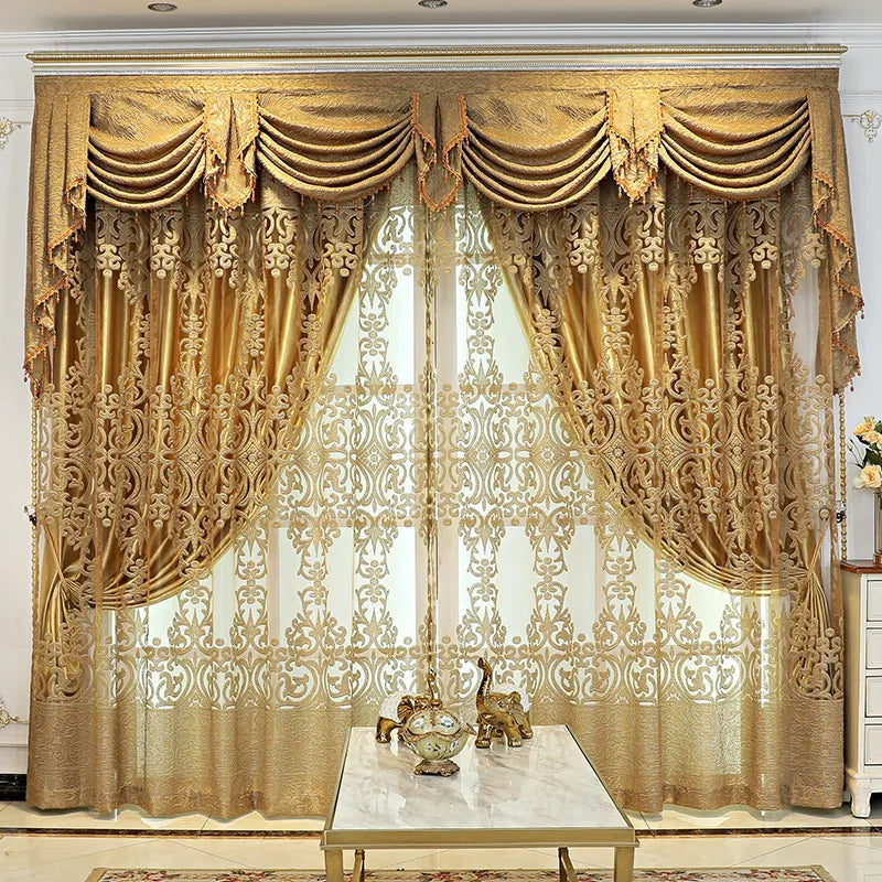 High-end Luxury European Embroidery Curtains for Living Dining Bedroom
