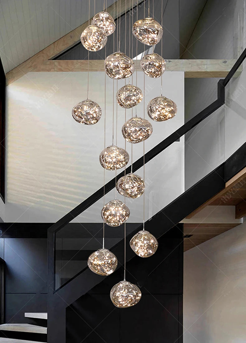 Luxury Crystal Chandelier Perfect Pendant Lighting for Stairs & Living Spaces