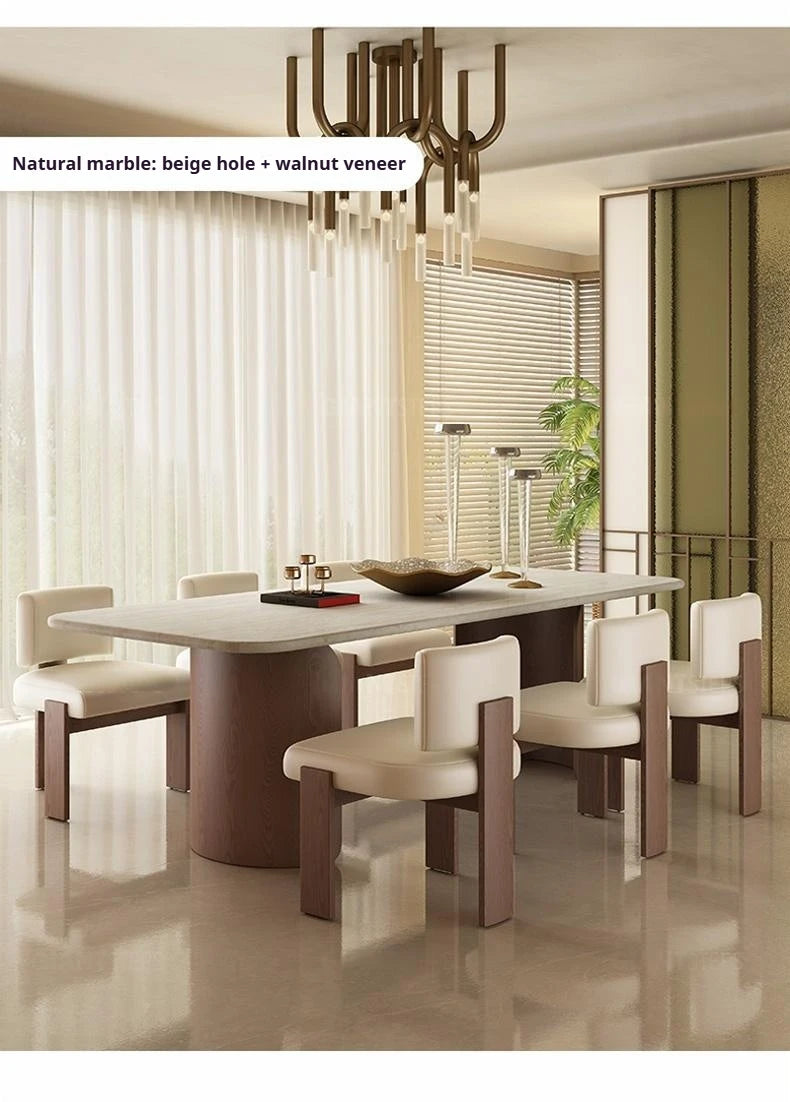 Luxury Marble Dining Set Natural Stone Table & Chairs for Modern Homes & Apartments