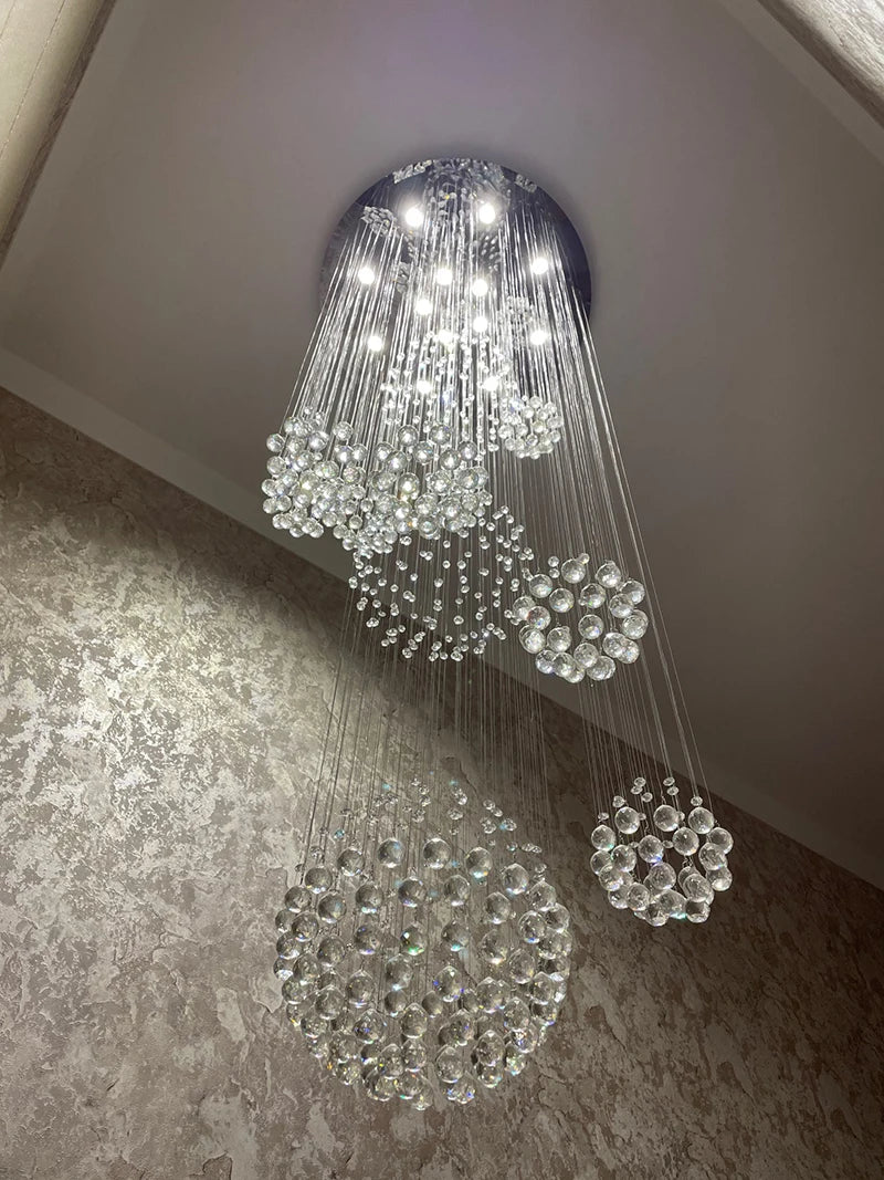 Shimmering Crystal Chandelier  Modern LED Lighting