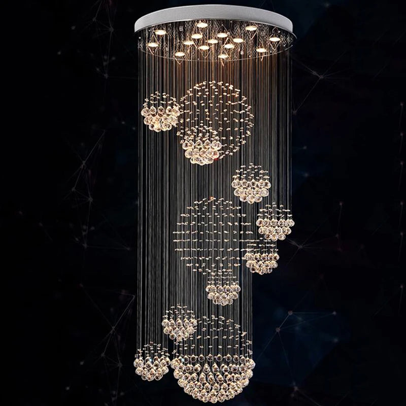 Shimmering Crystal Chandelier  Modern LED Lighting