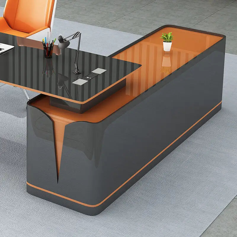 Premium Light Luxury Office Desk Spacious L-Shaped Executive Table for Home & Corporate Offices