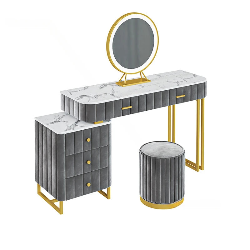3-in-1 Luxury Nordic Dresser with LED Mirror – Perfect for Small Apartments