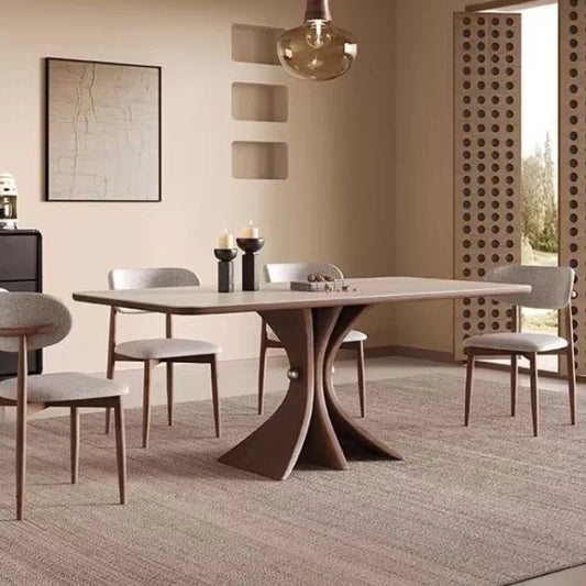 Luxury Solid Wood Rock Slab Dining Table Modern for Modern Luxury Interiors