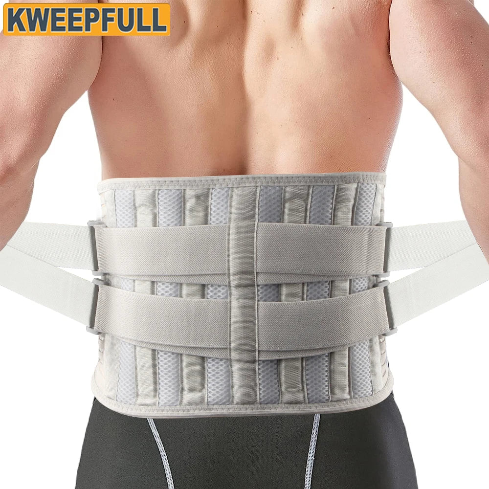 Ultimate Back Brace: Adjustable Support Belt for Men & Women – Alleviate Lower Back Pain with 6 Stays and Anti-Skid Lumbar Support!