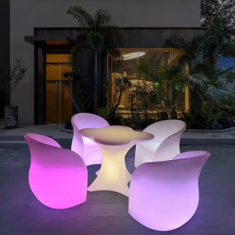 Illuminate Your Space: LED Rechargeable Glowing Armchair for Living Room & Bar